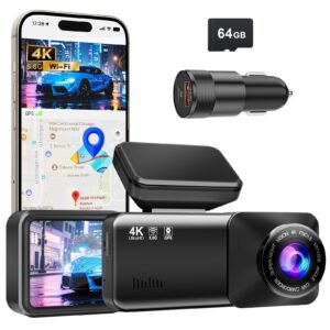 4K Dash Cam with WiFi GPS Night Vision