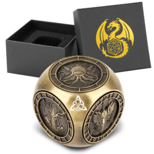 6-Pack DND Dice Wheel Set - Retro Metal Polyhedral Board Game Dice