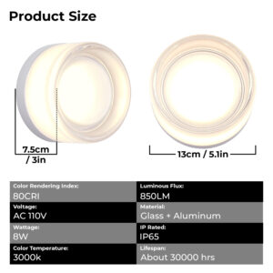 LED Wall Sconce - Creative Round Glass Indoor/Outdoor Light