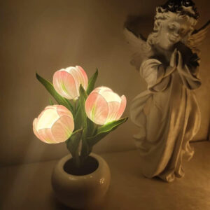 LED Tulip Night Light String - 3-Head Tulip Decor Lamp for Vases