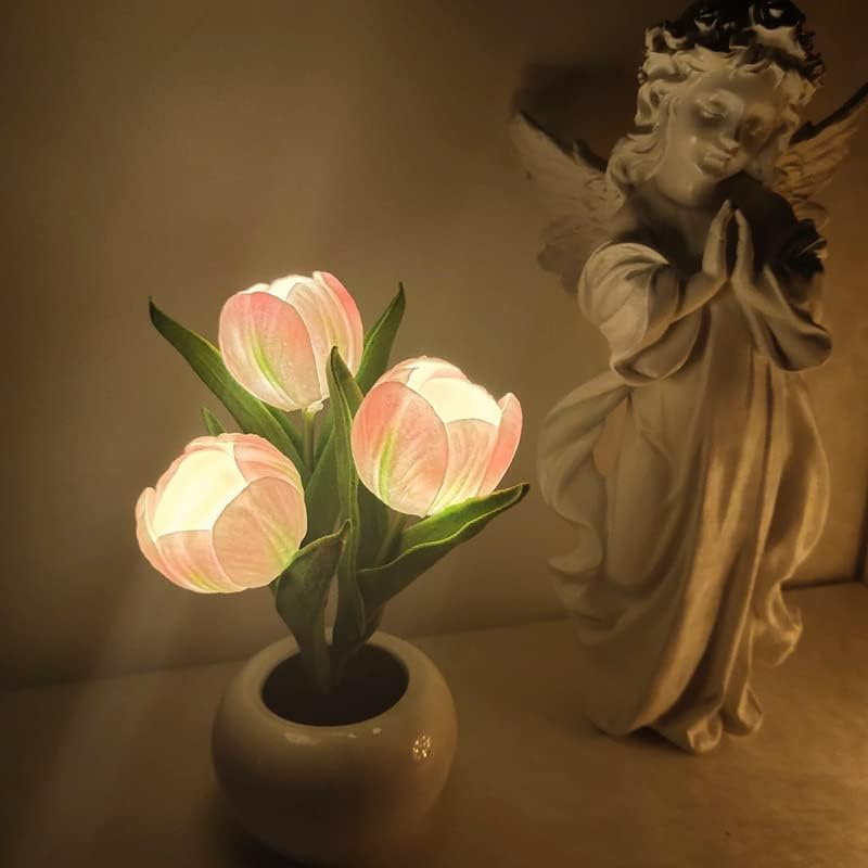 LED Tulip Night Light String - 3-Head Tulip Decor Lamp for Vases