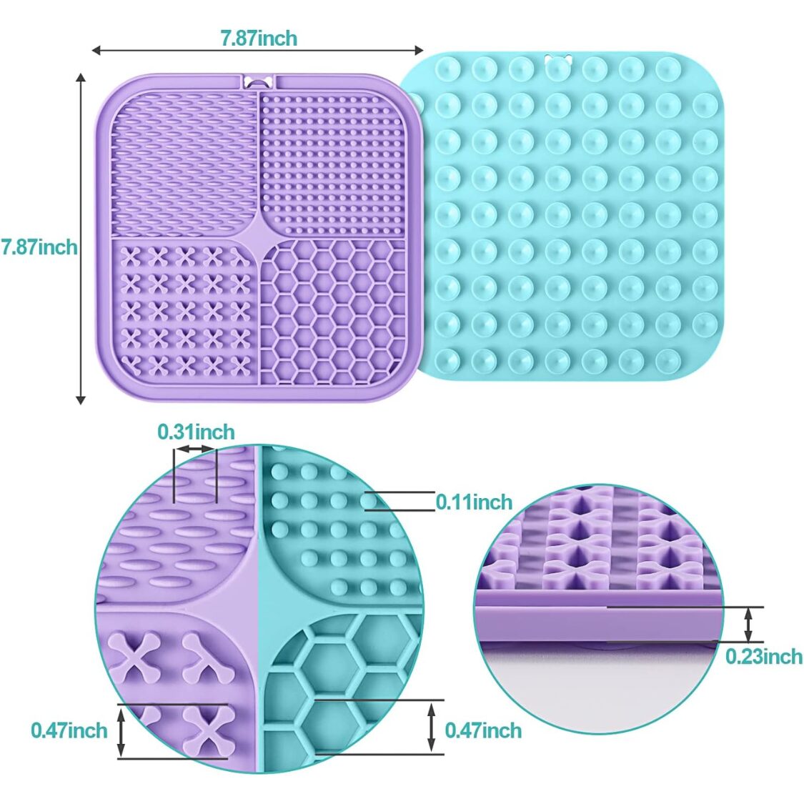 Lick Mat For Dogs Cats 2 Pack, Slow Feeder Licking Pad With Suction Cups For For Anxiety Relief And - Image 5