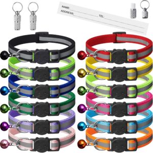 Breakaway Cat Collar with Bell - Safety Kitten Collar (12 Pack)