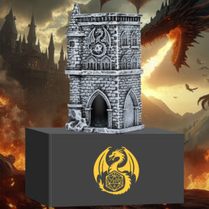 D20 Castle Dice Tower Gift Box Set - Medieval Resin Design
