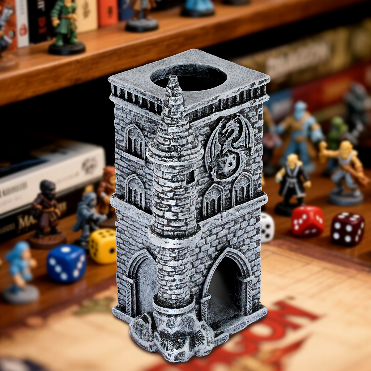 D20 Castle Dice Tower Gift Box Set - Medieval Resin Design - Image 5