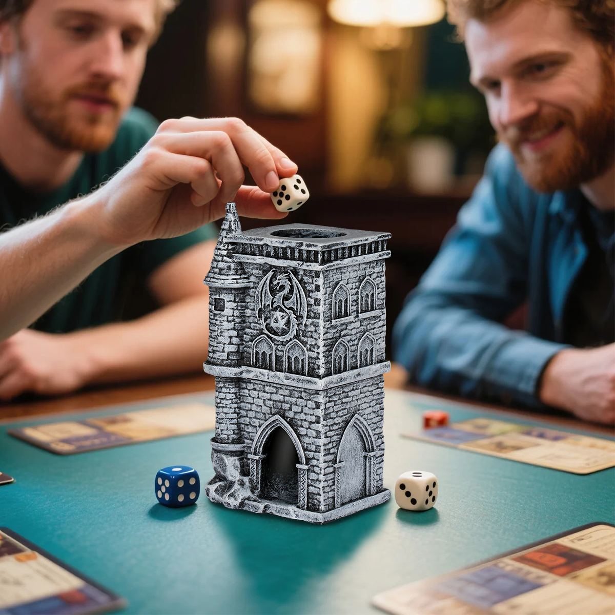 D20 Castle Dice Tower Gift Box Set - Medieval Resin Design - Image 4