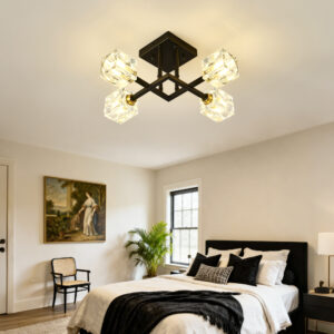 Modern Crystal Ceiling Light - 4 Light Fixture