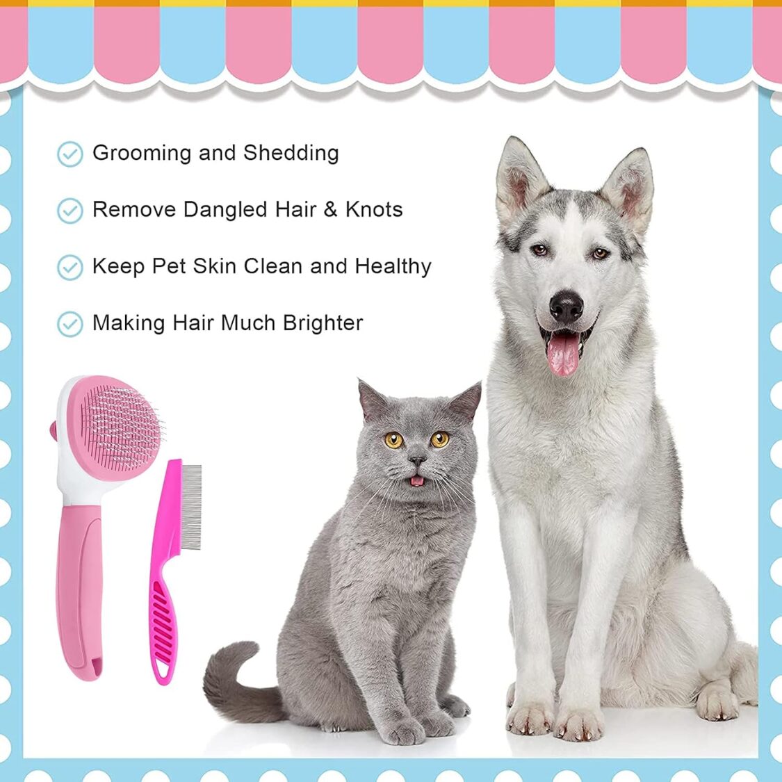 Cat & Dog Brush for Shedding - Metal Grooming Comb - Image 4