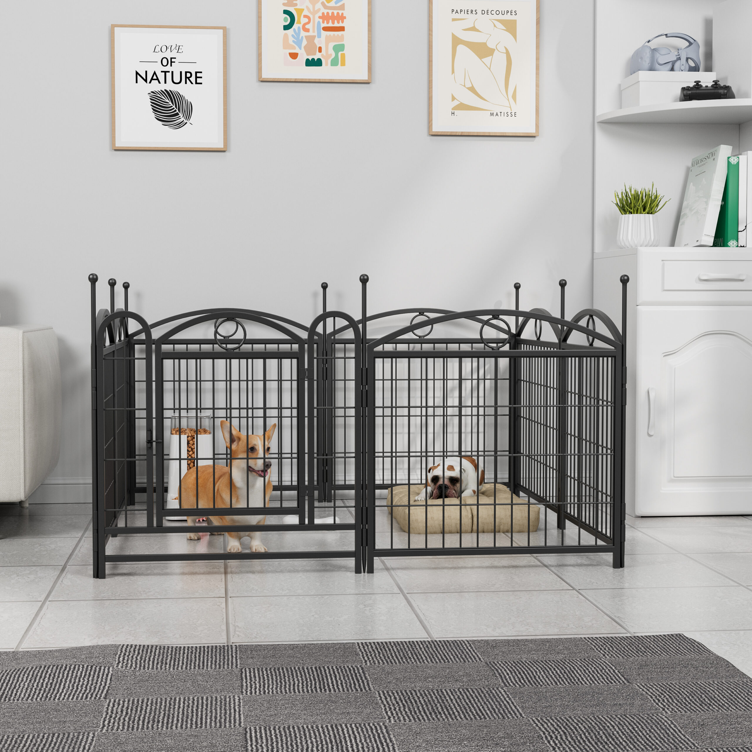 Dog Playpen Indoor - 24" 8-Panel Metal Pet Fence - Image 2