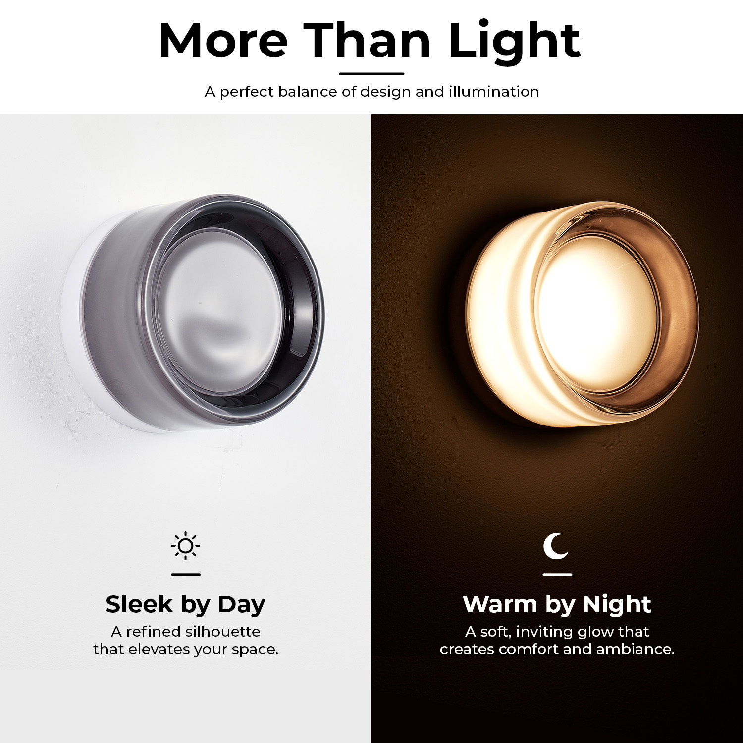 Minimalist Round Wall Light - LED Glass Shade Sconce - Image 2