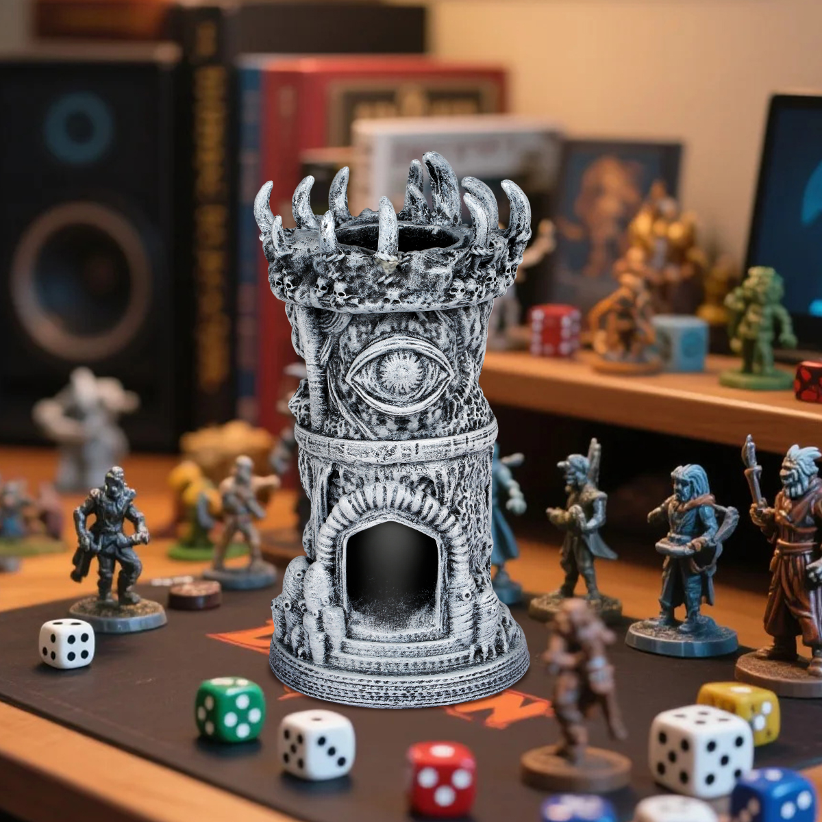 Fantasy Beholder Dice Tower - Resin Craftsmanship for Game Night