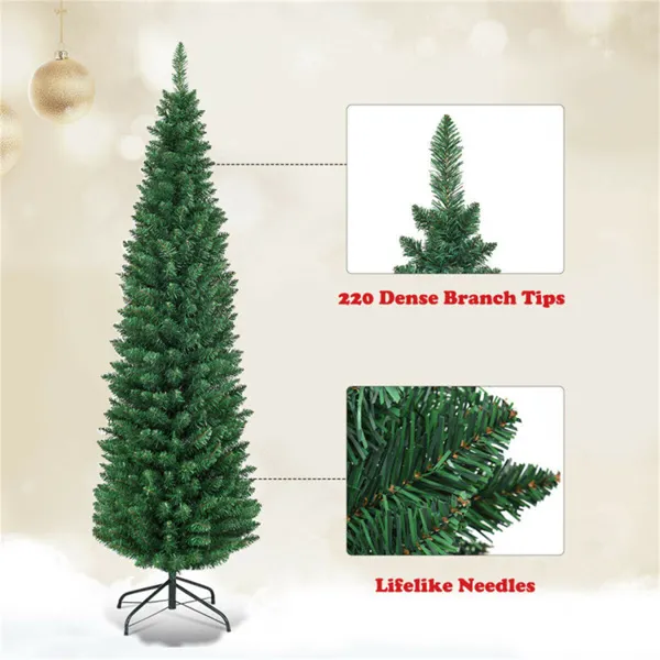 5ft Slim Pencil Christmas Tree - Space-Saving Design - Image 4