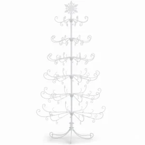 6ft White Artificial Christmas Tree with Snowflake Topper