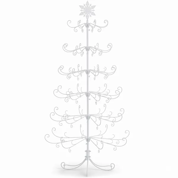 6ft White Artificial Christmas Tree with Snowflake Topper
