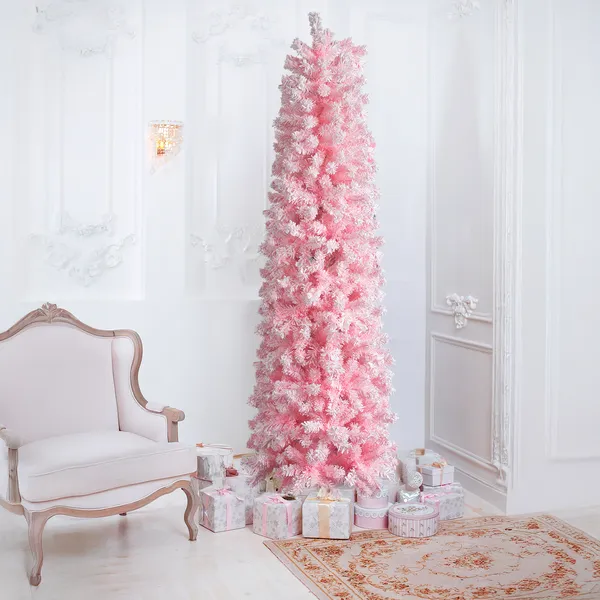 7.5ft Snow-Flocked Christmas Tree - Hinged Artificial Tree - Image 2