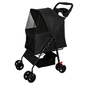 Foldable Pet Stroller for Small Dogs & Cats - Multi-Feature Travel