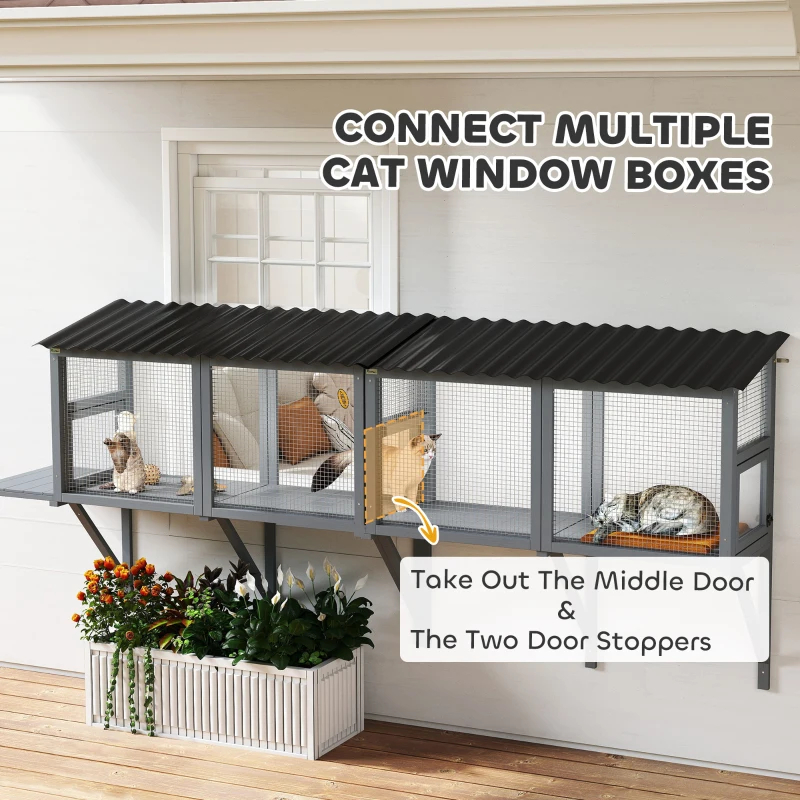 Wooden Cat Catio - Outdoor Cat Enclosure with Perch - Image 4