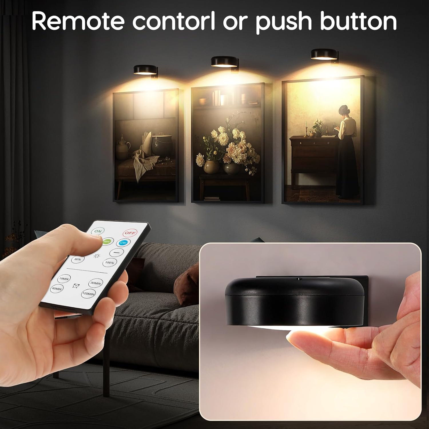Wall Picture Light - 3 Mode Magnetic Art Display Light - Image 2