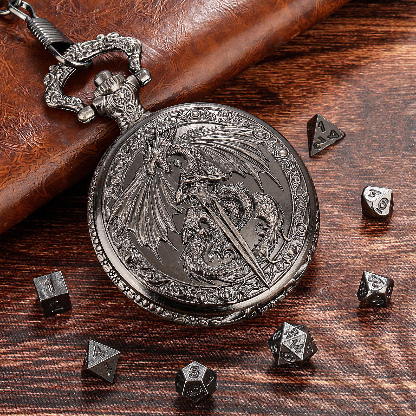 Mythical Winged Beast Dice Case - Retro DND Dice Storage Set - Image 4