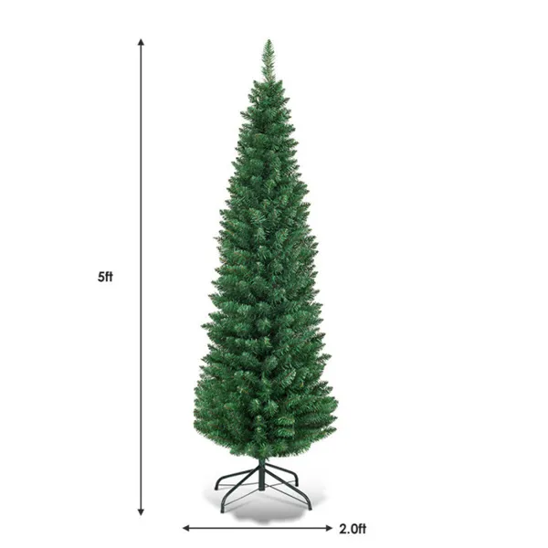 5ft Slim Pencil Christmas Tree - Space-Saving Design - Image 3