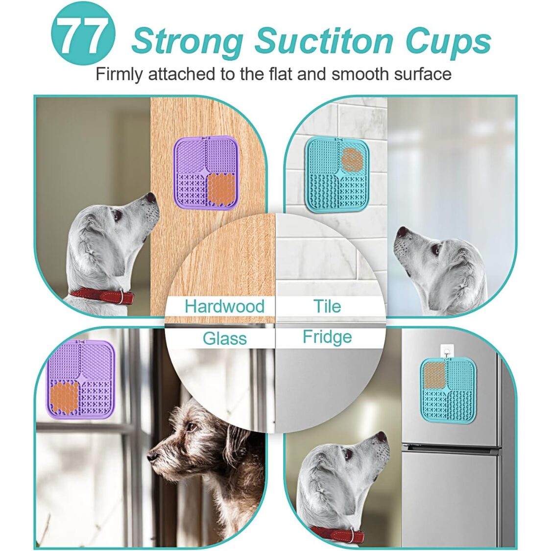 Lick Mat For Dogs Cats 2 Pack, Slow Feeder Licking Pad With Suction Cups For For Anxiety Relief And - Image 3