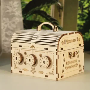 3D Wooden Puzzle Treasure Box - DIY Brain Teaser Model Building Kit