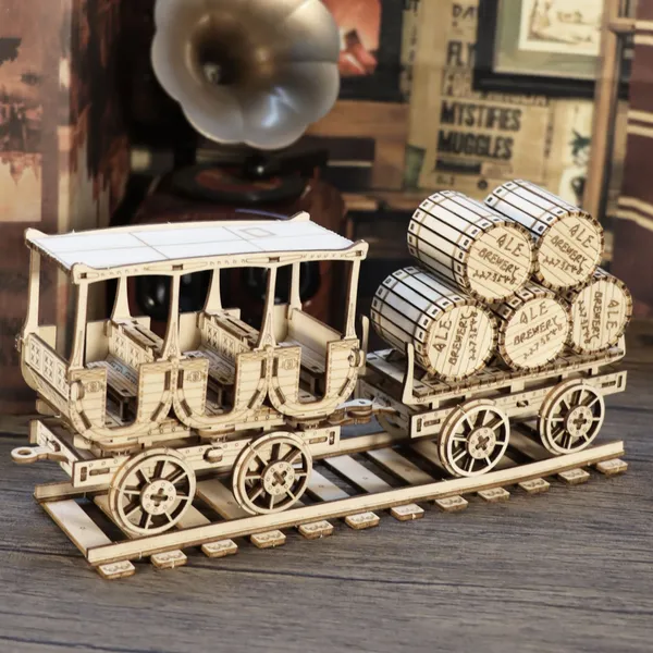 3D Wooden Puzzle Wine Truck - DIY Brainteaser Model Kit for Adults