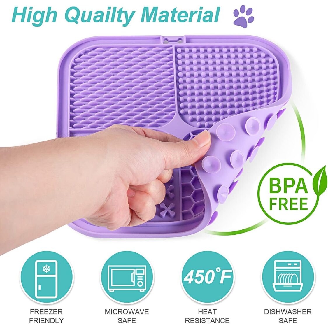 Lick Mat For Dogs Cats 2 Pack, Slow Feeder Licking Pad With Suction Cups For For Anxiety Relief And - Image 2