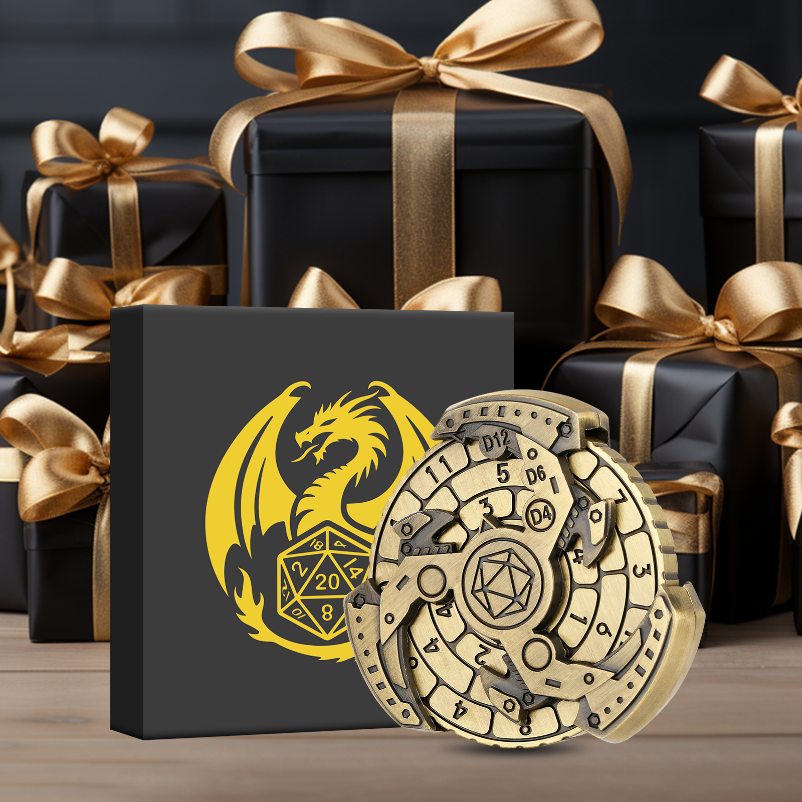 DND Dice Wheel Gift Box Set - Fingertip Gyro Retro Compass - Image 5