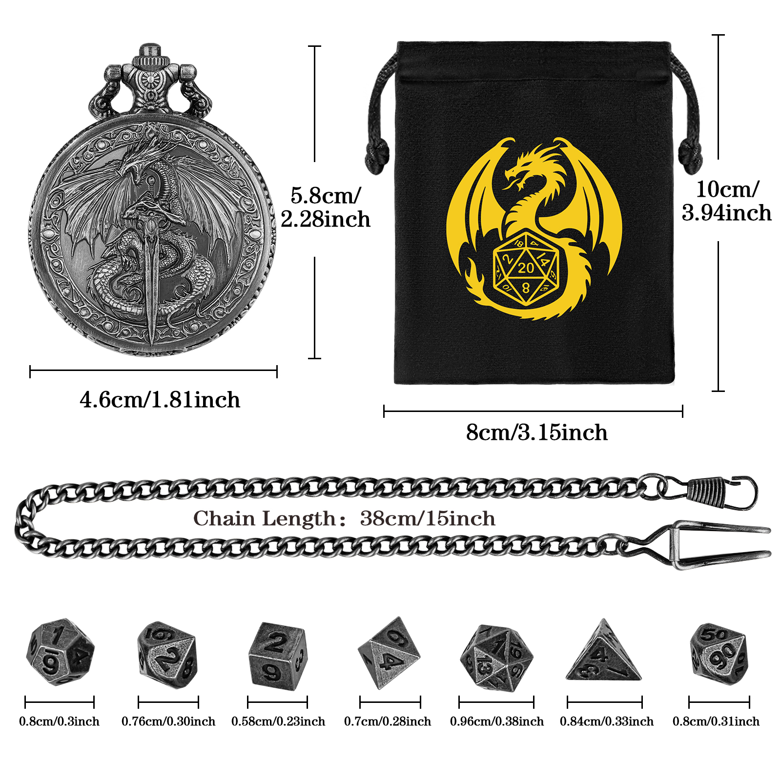 Mythical Winged Beast Dice Case - Retro DND Dice Storage Set - Image 5