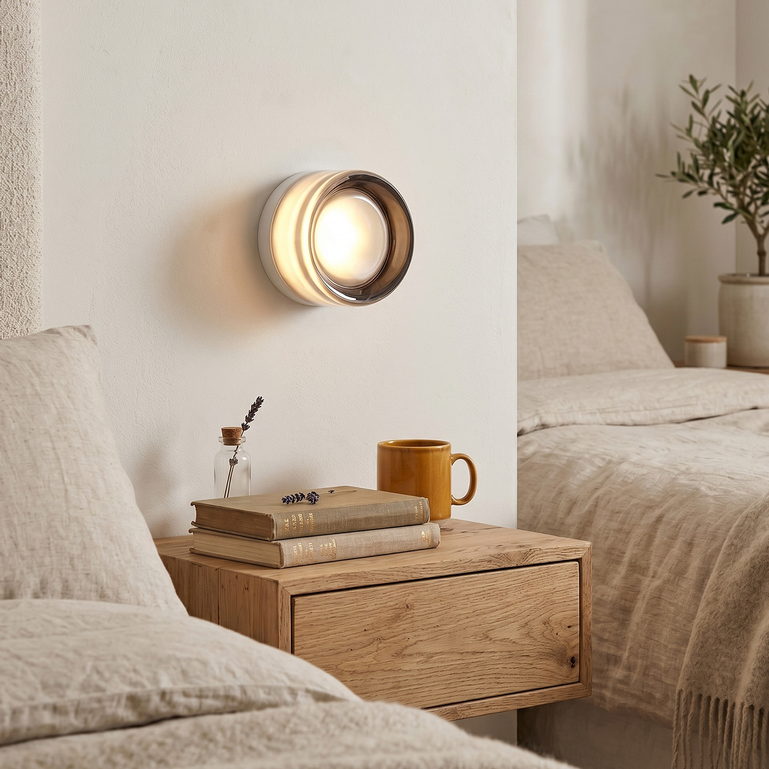 Minimalist Round Wall Light - LED Glass Shade Sconce - Image 5