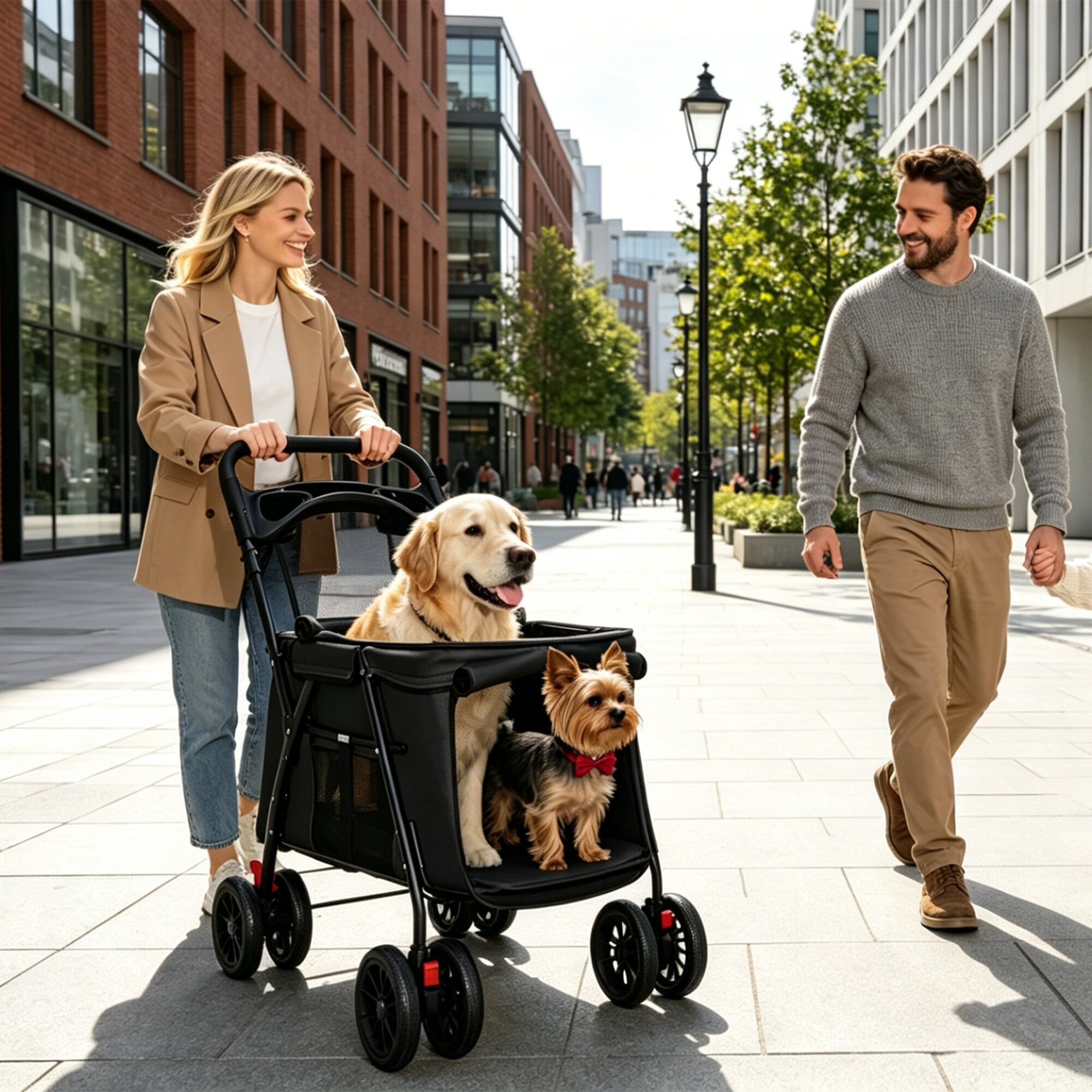 Foldable Pet Stroller - 4-Wheel Dog & Cat Stroller - Image 5