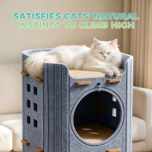 3-Tier Felt Cat Tower - Multi-Level Cat Condo Indoor Furniture