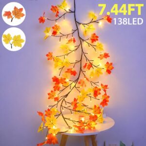 Maple Leaf LED Tree Branch Lights - 138LED Willow Vine with Remote