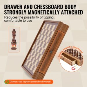 Solid Wood 2-in-1 Chess & Checkers Set - 15 Inch Board